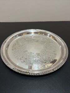 William Wm Rogers Silver Plate Serving Tray Plate 12 Platter Round