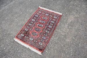 Oriental Rug Bokhara Hand Knotted Wool Pile 2x3 Small Rug