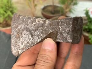 1800s Antique Iron Hand Forged Axe Head Indian Tribal Carved Hunting Axe Blade