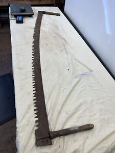 Antique 6 Two Man Crosscut Saw W 3 Wide Blade And Original Handles
