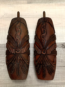 Antique Furniture Feet Legs Front Wood Hand Carved 8 Lot Of 2 Early Heavy