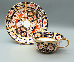 Antique English Porcelain Royal Crown Derby Imari Teacup Saucer C1898 Pat 2451