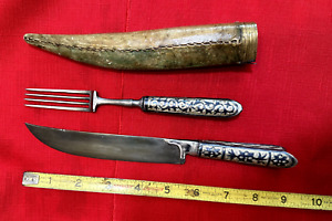Ottoman Empire Cretan Knife Fork Cretan Crete Greek Dagger Set
