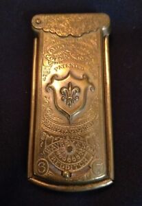 Avery Needle Case Quadruple Golden Casket Fleur De Lis Antique Collectable
