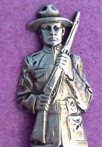 Rare Wwi Soldier Doughboy Figure Rifle Usa Army Uniform Sterling Souvenir Spoon