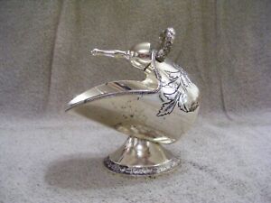 Vintage Silver Plate Sugar Bowl Scuttle With Small Sugar Scoop