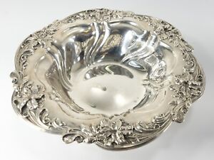 Antique American Art Nouveau Sterling Silver Lily Bowl Bailey Banks Biddle Phila
