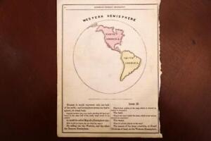 1857 Antique Cornell Atlas Map Western Hemisphere Excellent Detail