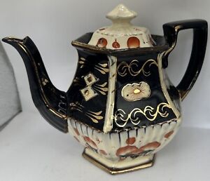 Antique Imari Pattern Teapot English Ceramic Decorative Tea Kettle Victorian