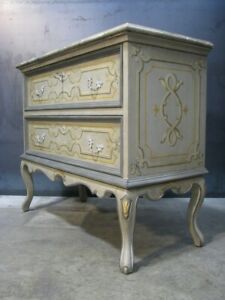Vtg Baker Furniture French Style Painted Chest Commode With Original Key 1960s