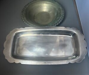 Vintage International Silver Company Handcrafted Tray Rope Rim Bowl Lot