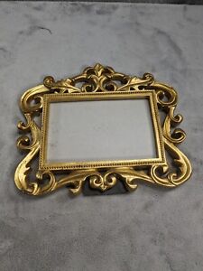 Vintage Victorian Style Gold Free Standing Back Picture Frame Holds 3 5x5 5 