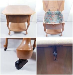 Antique Victorian Sewing Box Table Figured Walnut Free Delivery Uk