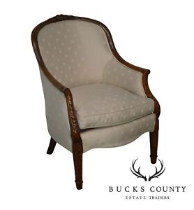 Custom Crafted George Iii Style Carved Frame Tub Chair