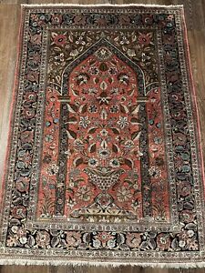 Antique Silk Rug Oriental Carpet 3 7x5 