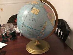 Vintage Cram S Imperial 12 Inch World Globe Made In Usa