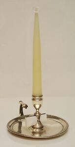 Stunning Antique English George Iii Sterling Silver Chamber Candlestick By Td