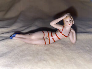 Art Deco German Bathing Beauty Porcelain Bisque Figurine