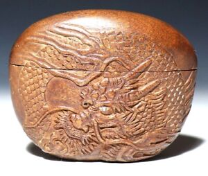 Japan Antique Edo Era Dragon Tobacco Case Box Netsuke Inro Ojime Sagemono