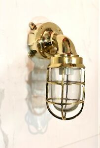Vintage Marine Lamp Antique Swan Neck Wall Sconce Brass Ship Light Lot Of 2