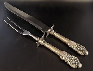 Grande Baroque Sterling Silver Handle 1941 Carving Knife And Fork