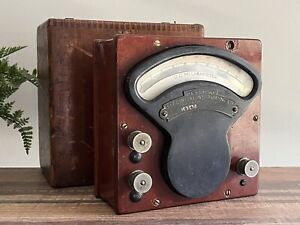 Antique Dc Milli Ammeter Keystone Electrical Instrument Co With Box