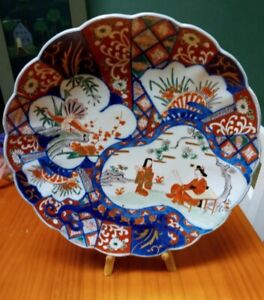 Fabulous Antique Japanese Imari Scalloped Charger Platter 11 5 X 11 75 