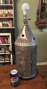 Punched Tin Lantern With Masonic Symbols New Without Shade