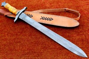 Unique 28 Inches Crafted Sword Full Tang Handmade Sword Damascus Steel Sword