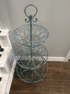 Stunning Antique French 3 Tier Fruit Basket Stand