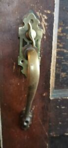 Vintage Ornate Brass Entry Door Knob Backplate Door Hardware Set Dexter