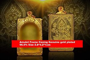 Amulet Frame Casing Genuine Gold Plated Work Wearing Phra Somdej Standard 2 