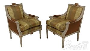 57996ec Pair Neoclassical Upholstered Bergere Chairs