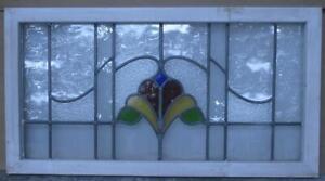 Old English Leaded Stained Glass Window Transom Pretty Abstract 33 1 4 X 17 3 4