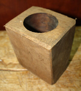 1 Hole Wooden Sugar Mold Wood Candle Holder Primitive Home Decor