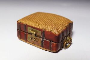 Japan Antique Netsuke Case Box Shaped Inro Ojime Sagemono Rare Original Edo