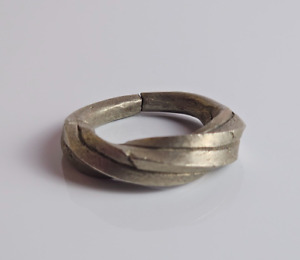 Old Fine Tribally Used Silver Ring Fulani Peul Fulbe Mali