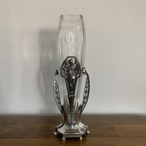 Wmf Art Nouveau Silver Glass Vase Circa 1900