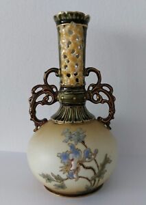 Amazing Antique Floral Porcelain Vase By Ernst Wahliss Turn Vienna 1900