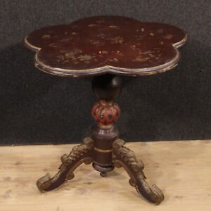 Table Low Coffee Table Chinoiserie Wood Lacquered Antique Style Xx Century