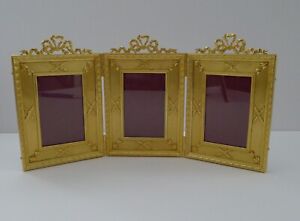 French Gilded Bronze Triple Picture Photograph Frame C 1900