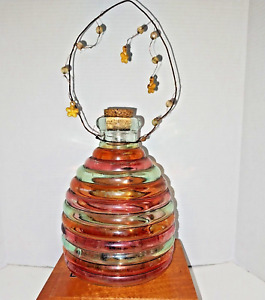 Vintage Wasp Fly Bee Trap Catcher Glass Beehive Shaped Footed W Stopper