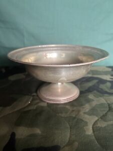 Sterling Silver Compote Footed Roses Not Weighted Candy Bowl 8 X 4 