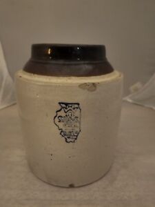 Rare White Hall Illinois Pottery Stoneware 1 2 Gallon Canning Preserve Jar
