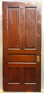 32 X79 Antique Vintage Old Victorian Interior Solid Wood Wooden Door 5 Panels
