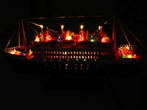 Titanic Wooden Model Cruise Ship With Flashing Light 16 Fully Assembly