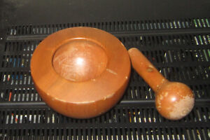 Vintage Apothecary Wood Mortar And Pestle
