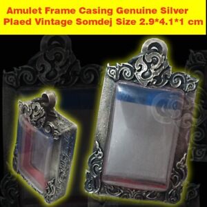 Amulet Frame Casing Genuine Silver Plated Work Wearing Phra Somdej Standard 6