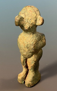Near Eastern Ancient Amlash Luristan Bronze Standing Figure Ca 1200 1000 Bc