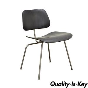 Early Herman Miller Charles Ray Eames Dcm Ebony Mid Century Modern Dining Chair